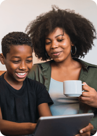 Parent helping child